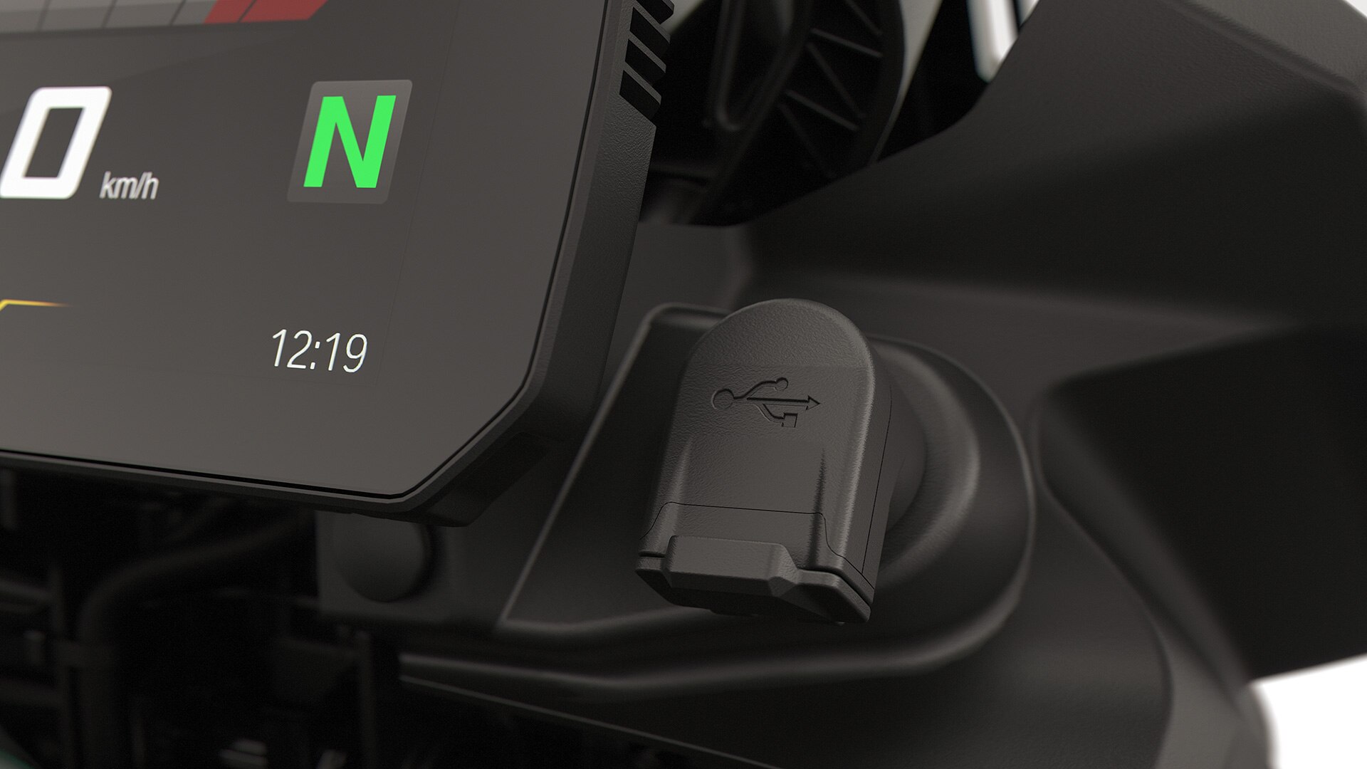 La porta USB della F 800 GS.