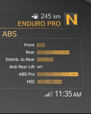 Vediamo l'indicazione delle modalità di guida Pro nel display TFT della F 850 GS.