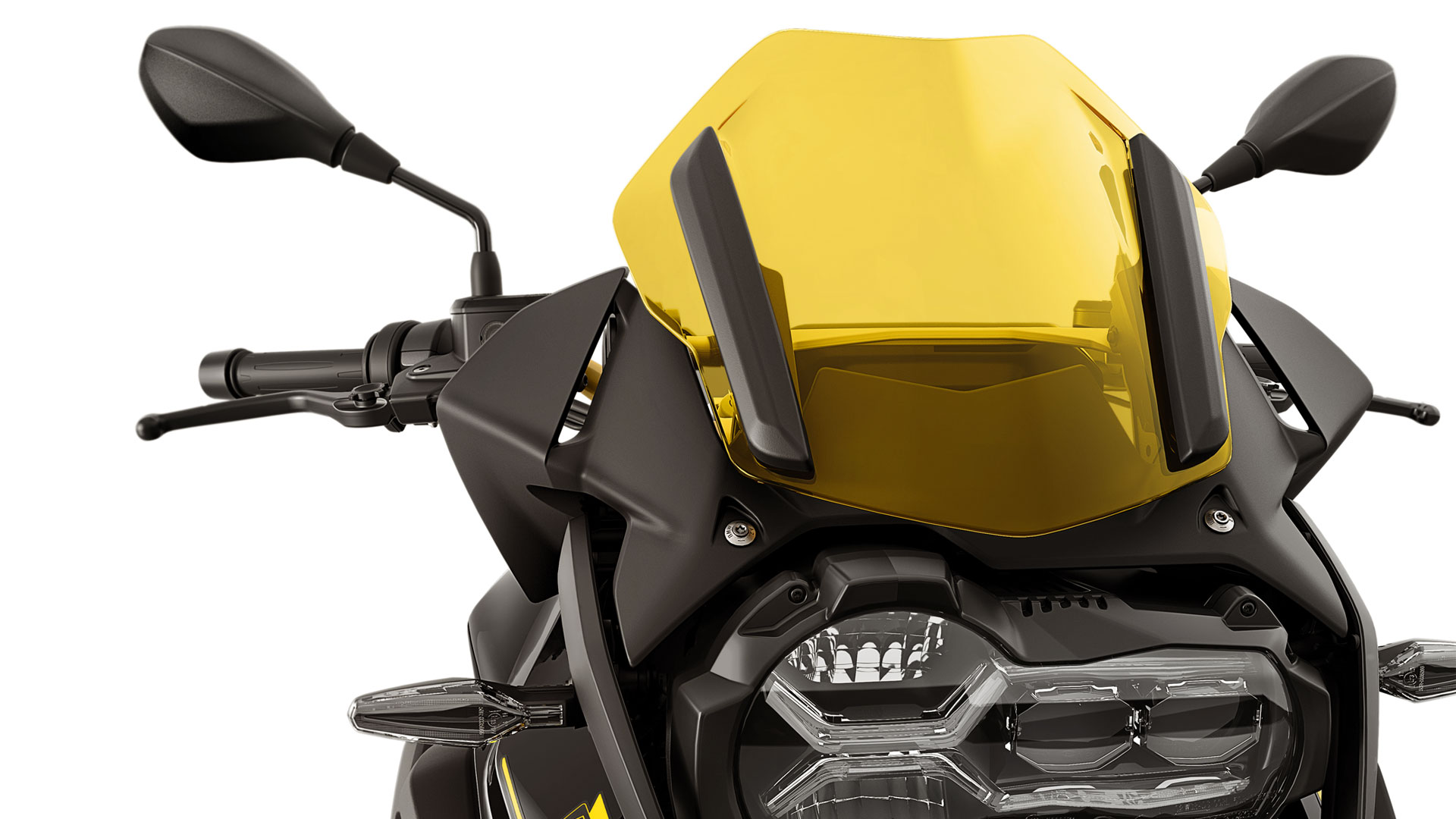 Vediamo il parabrezza sportivo in giallo della Edition 40 Years GS.