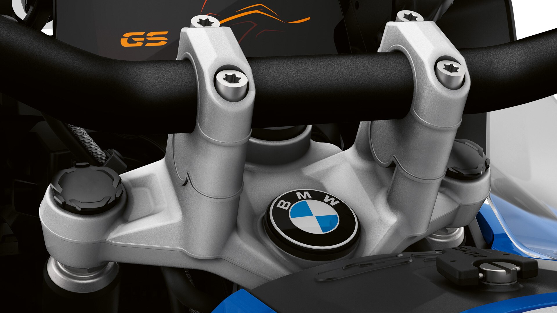 Vediamo la R 1250 GS Adventure con elemento di innalzamento manubrio.