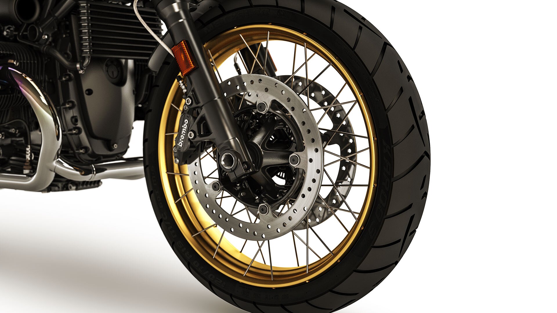 Vediamo i cerchi dorati della R nineT Urban G/S.