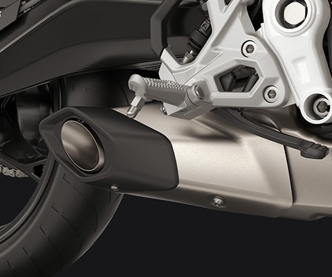 L’underbelly muffler della F 450 R di BMW Motorrad