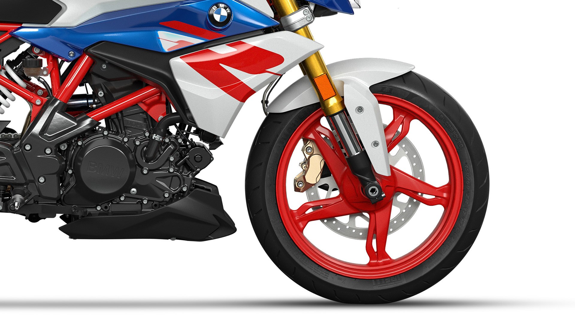 Vediamo il cerchio realizzato per fusione in alluminio della G 310 R.