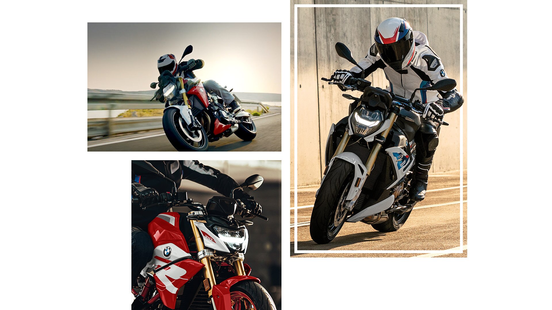 Collage dei modelli roadster di BMW Motorrad.