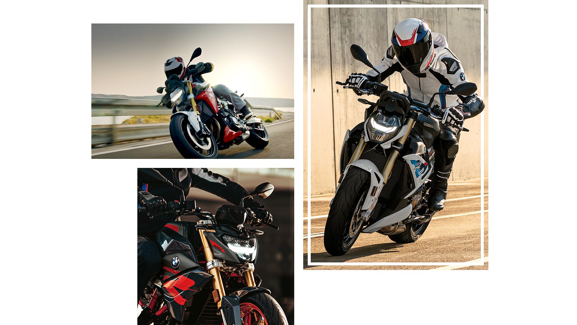 Collage dei modelli roadster di BMW Motorrad.