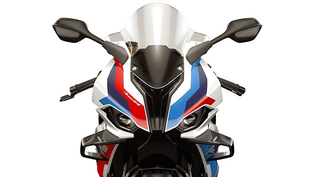 Vediamo il concetto cromatico asimmetrico della M RR nei colori base azzurro, blu scuro e rosso.