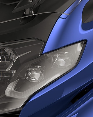 Primo piano del faro a LED.